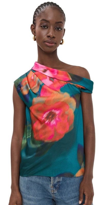 Figue Gilda Top Floral Exp Tranquility Teal