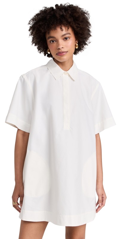 SIMKHAI Lucienne Short Sleeve Mini Dress White