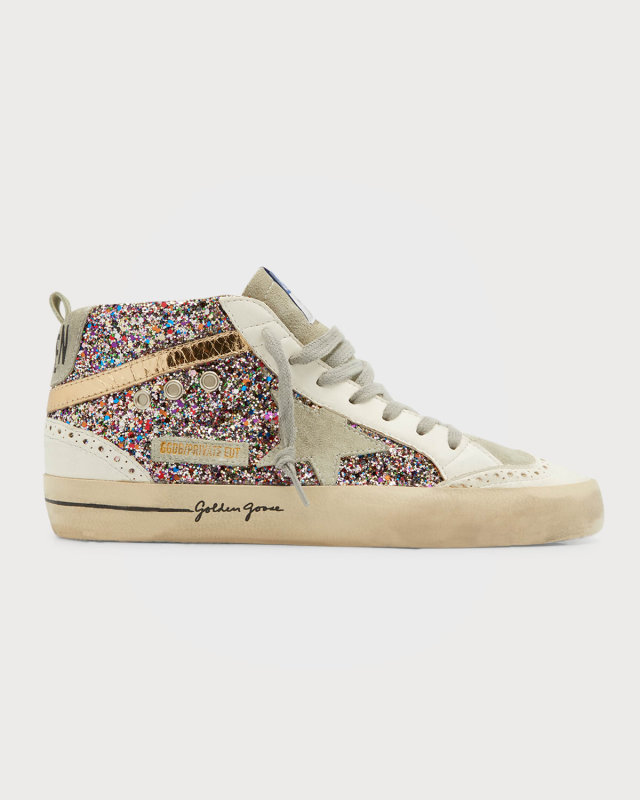 Mid Star Multicolored Glitter Wing-Tip Sneakers