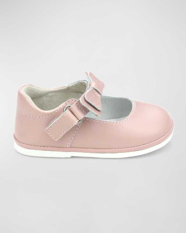 Girl's Ava Bow-Strap Mary Jane Flats, Baby