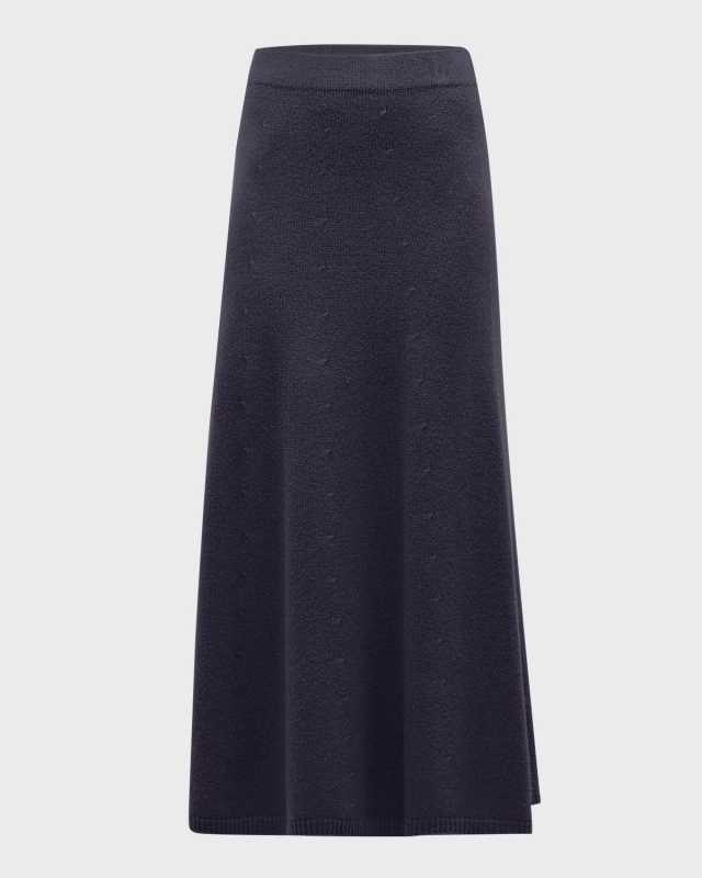 Wool-Cashmere Knit Midi Skirt