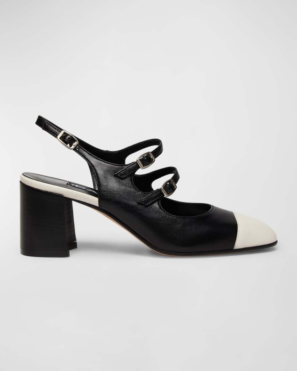 Papya Bicolor Mary Jane Slingback Pumps