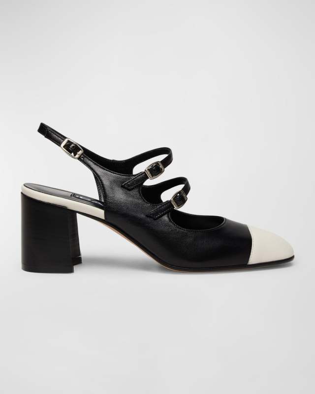Papya Bicolor Mary Jane Slingback Pumps