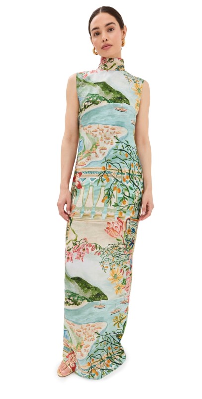 Isla & White High Neck Maxi Dress Amalfi