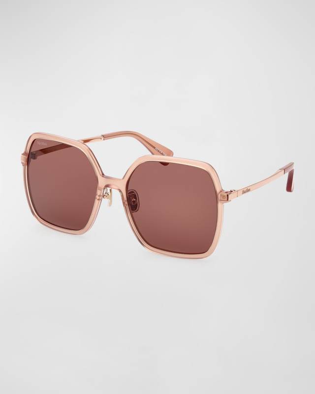 Mixed-Media Square Sunglasses