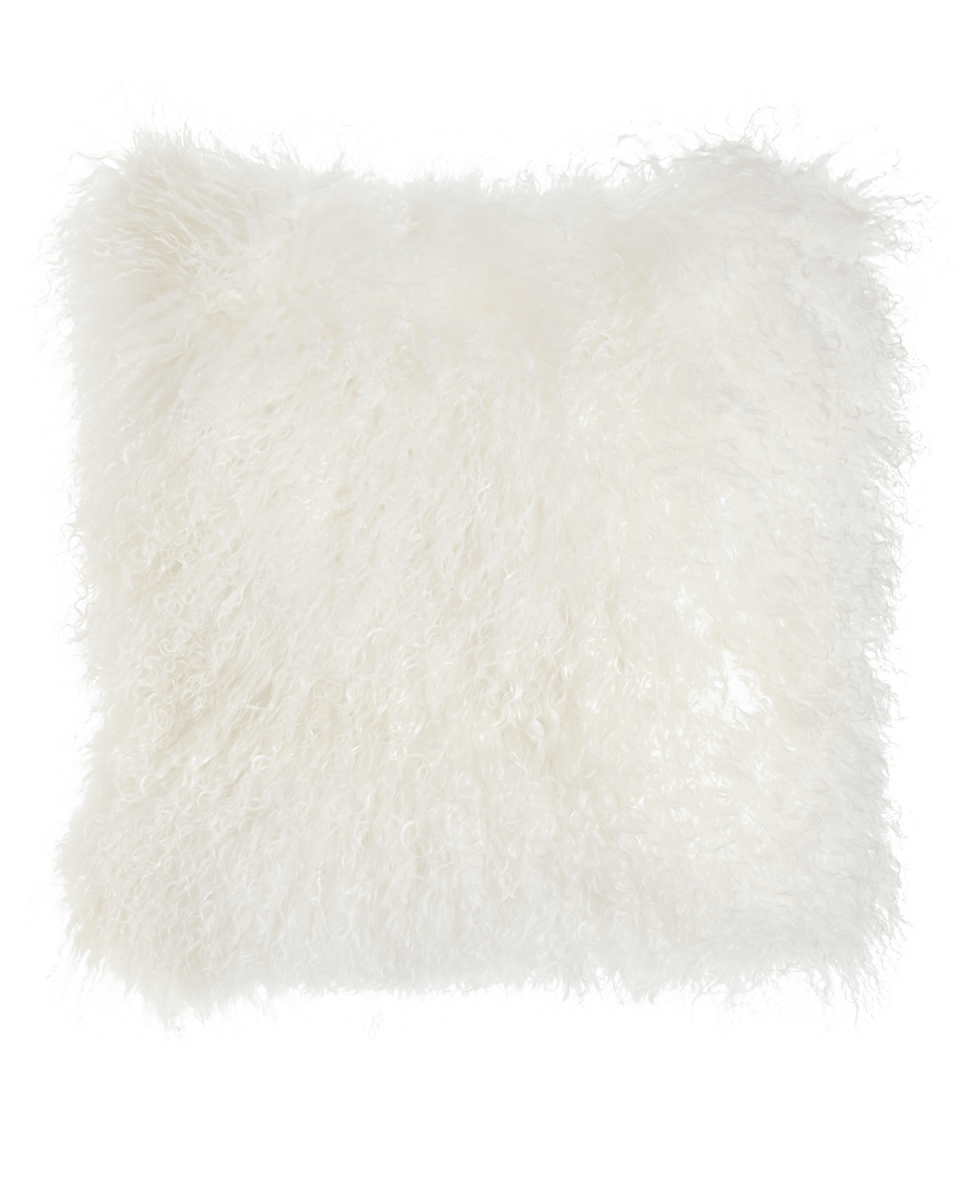 White Tibetan Lamb Pillow