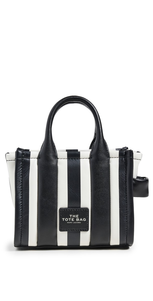 Marc Jacobs The Striped Crossbody Tote Bag Black/White Strip