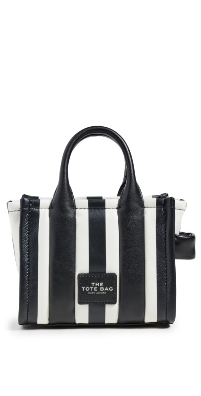 Marc Jacobs The Striped Crossbody Tote Bag Black/White Strip