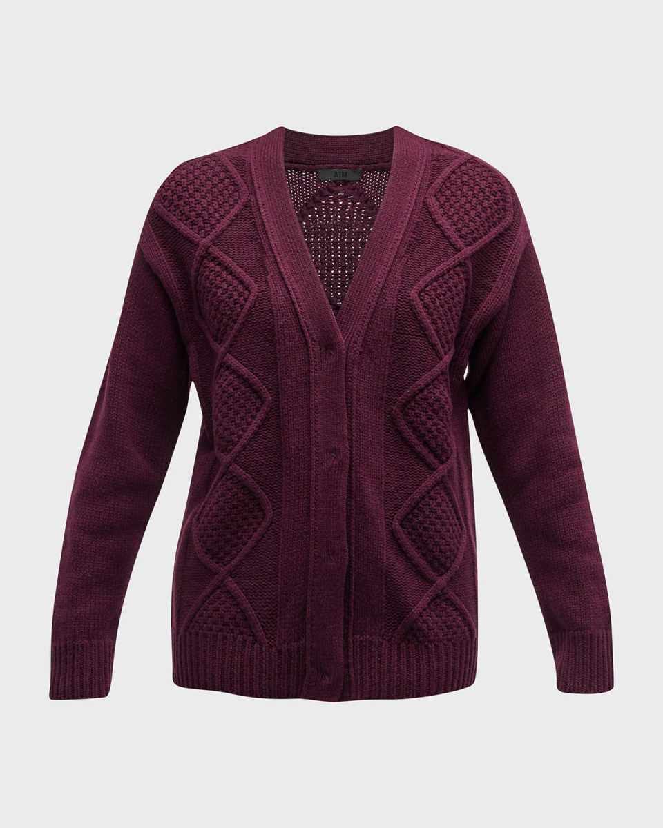 Merino Wool Cable-Knit Cardigan