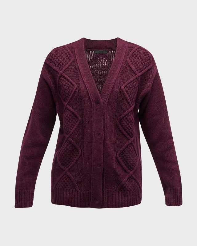 Merino Wool Cable-Knit Cardigan