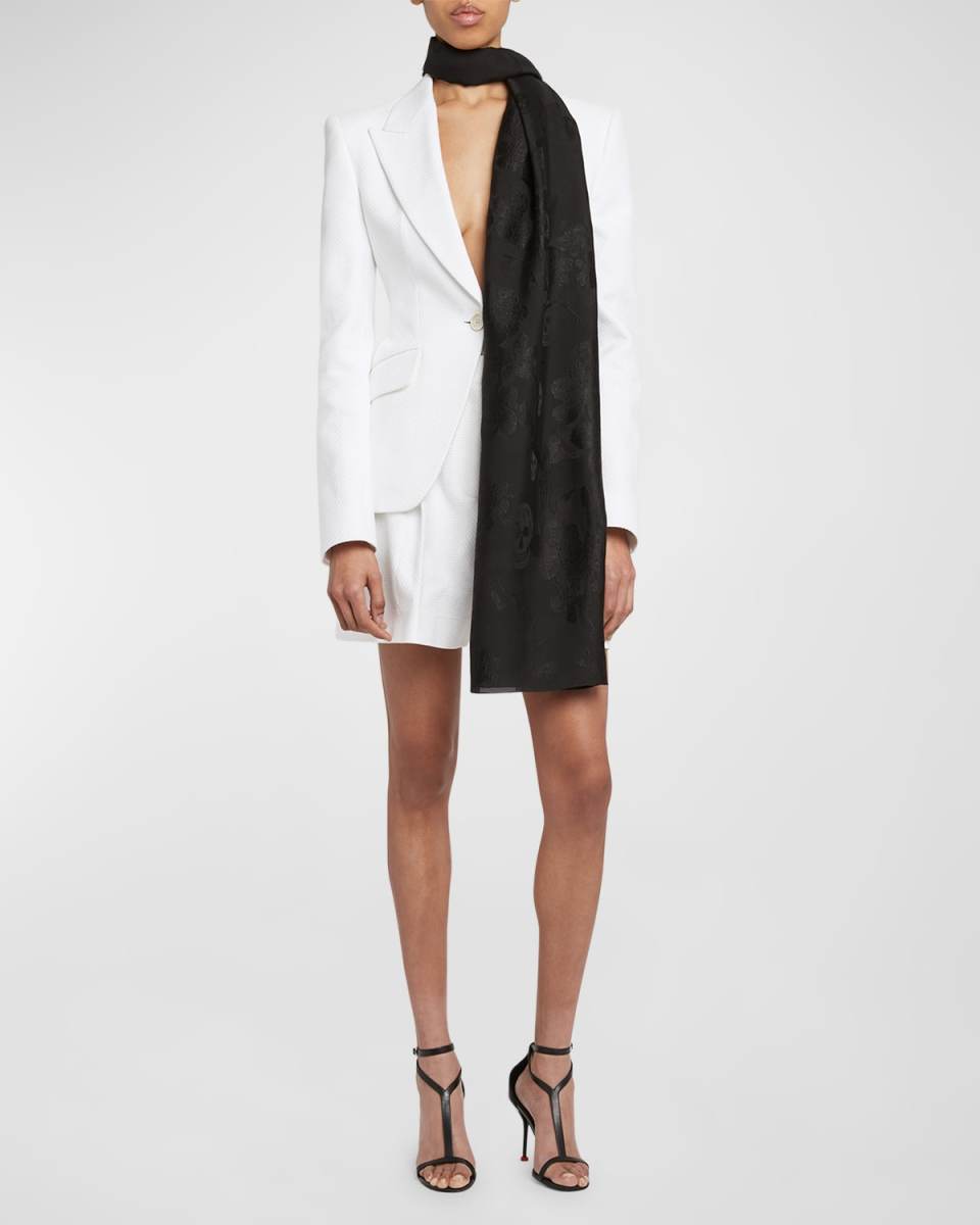 Blossom Jacquard Silk Stole