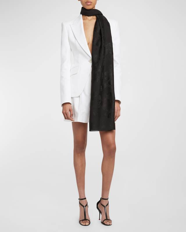 Blossom Jacquard Silk Stole
