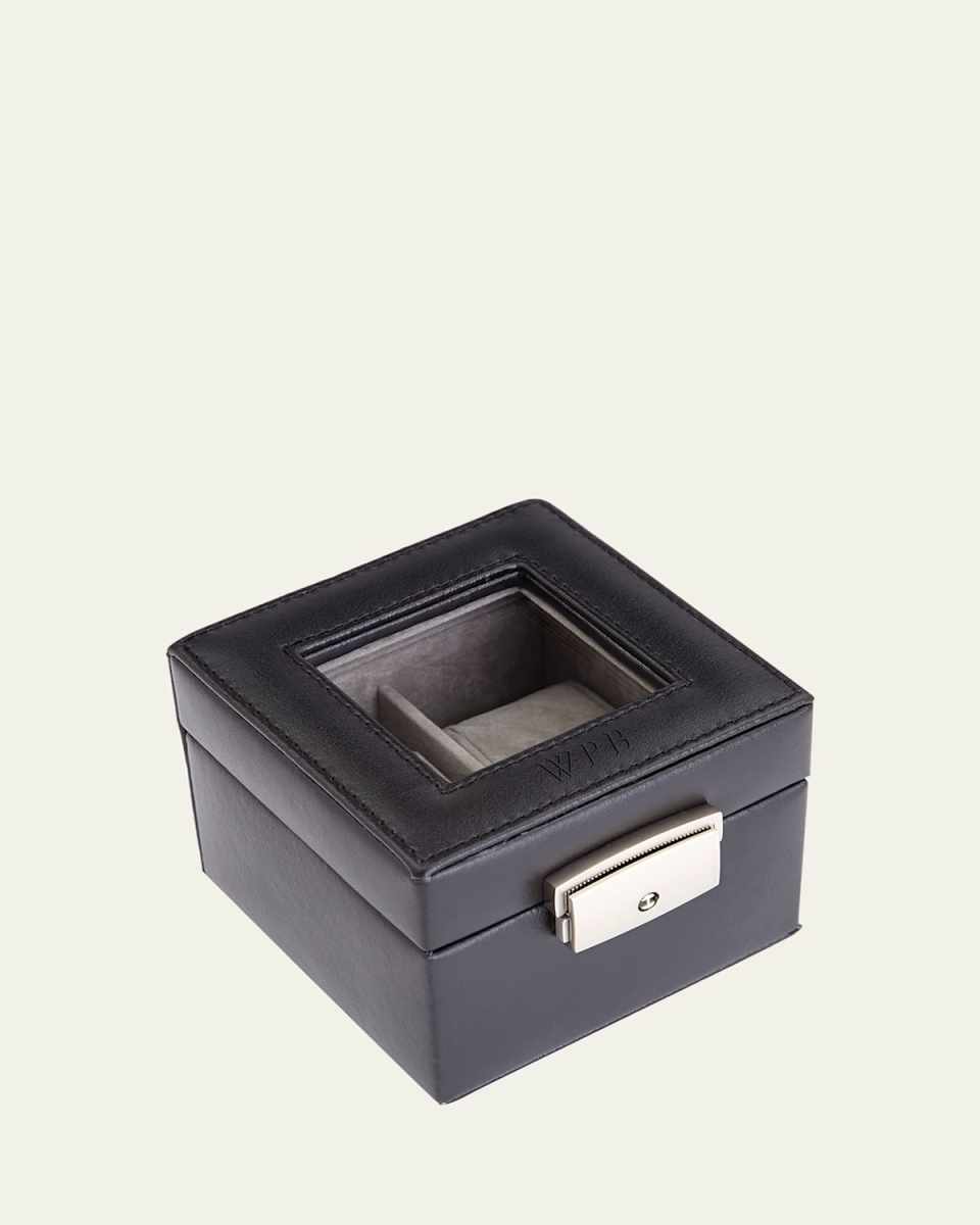 Personalized Leather 2-Watch Display Case