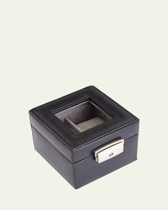 Personalized Leather 2-Watch Display Case