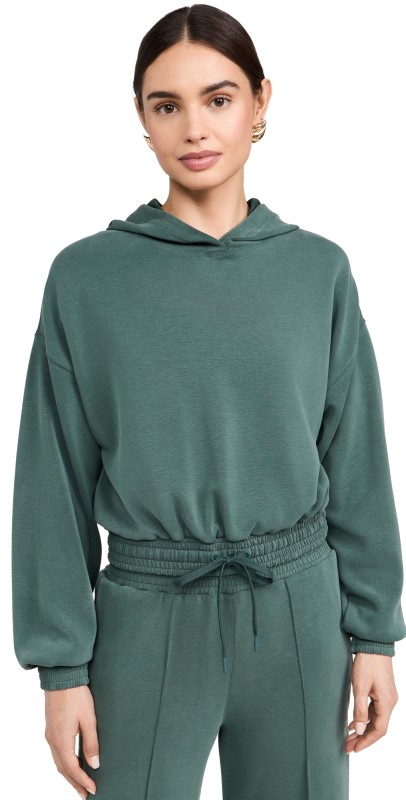 Sweaty Betty Sand Wash Cloudweight Crop Hoodie Trek Green