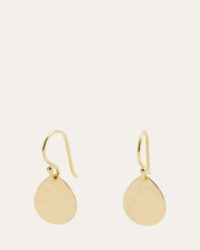 18K Classico Crinkle Hammered Teardrop Earrings, S