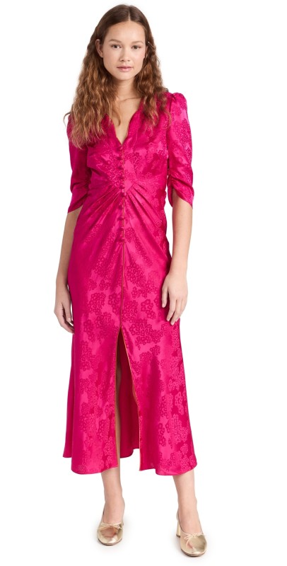 Saloni Mitsu Dress Bright Azalea