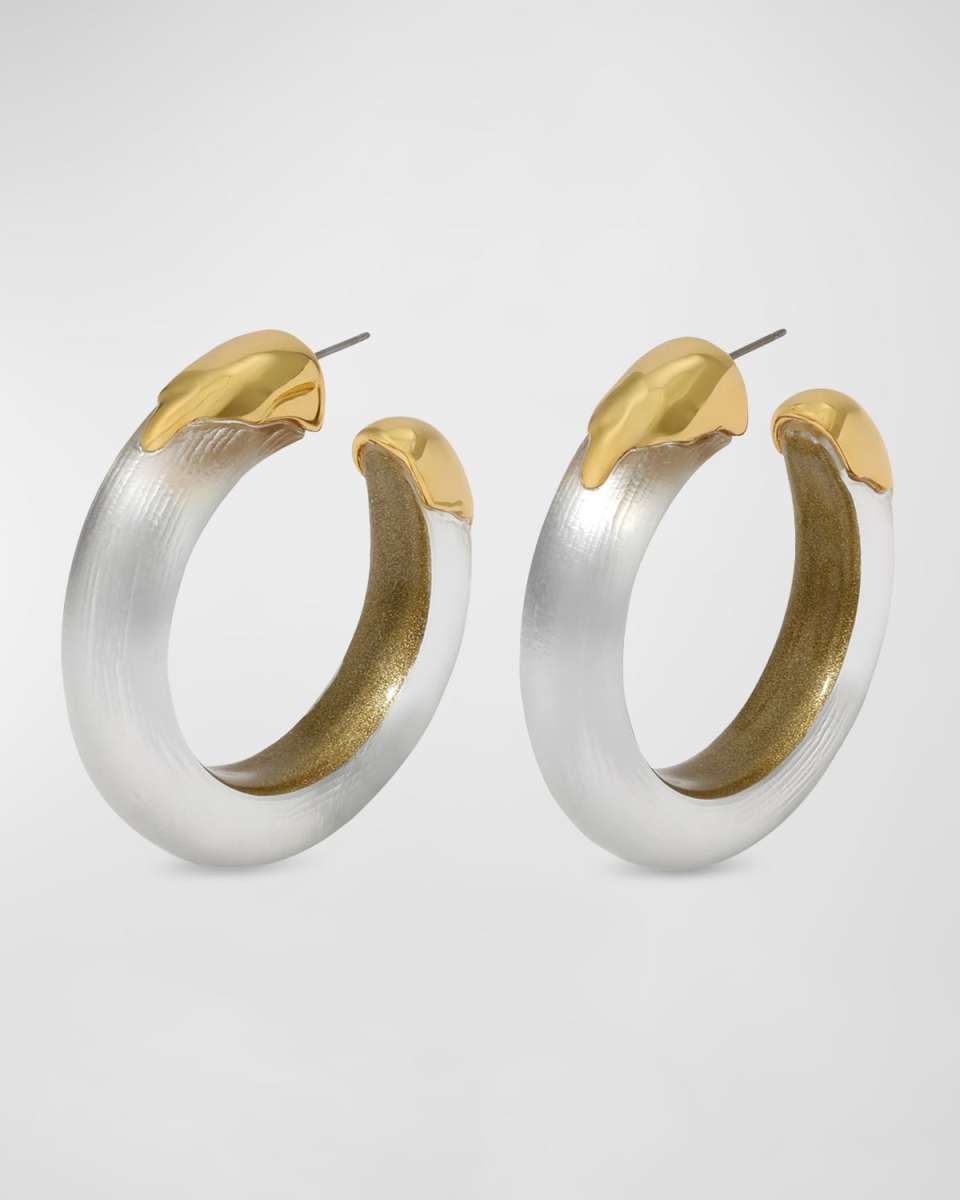 Luminous Lucite Gold Dipped Hoop Earrings