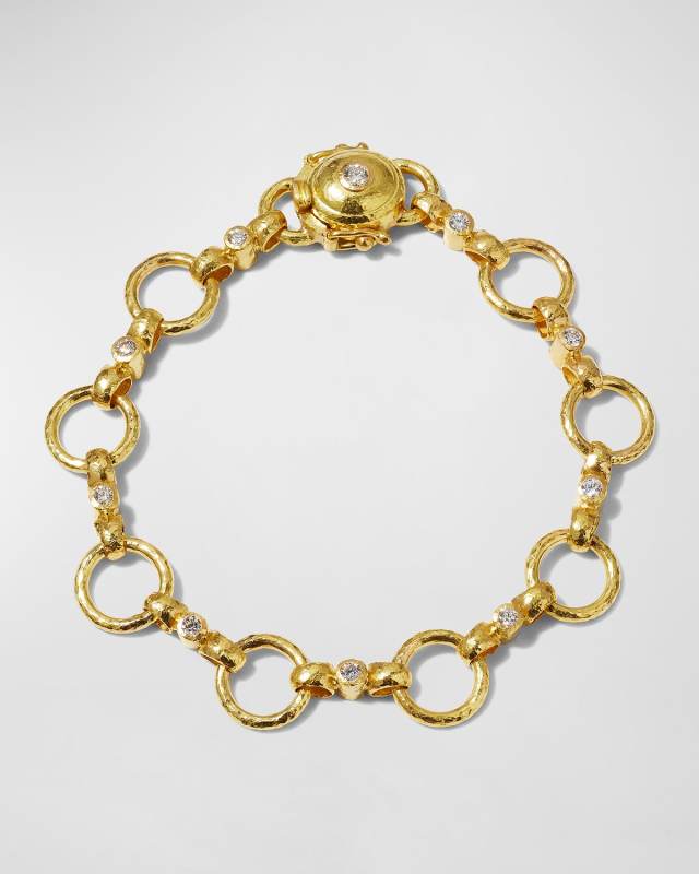 19K Celtic Link Bracelet with Diamonds