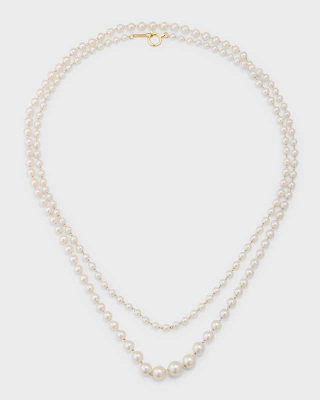 Graduated Akoya Pearl Long Necklace