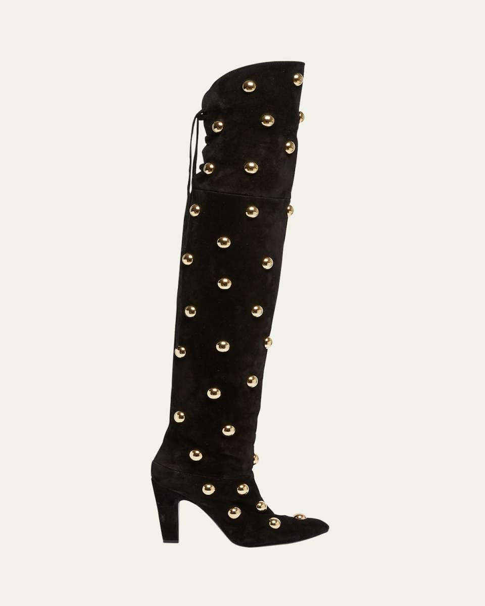 Eve Suede Stud Over-The-Knee Boots
