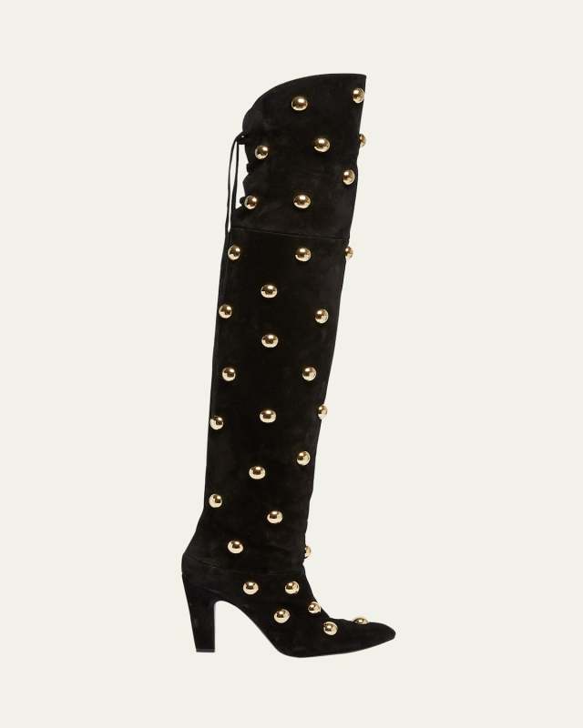 Eve Suede Stud Over-The-Knee Boots