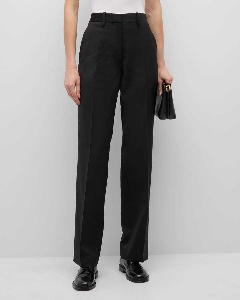 Wool Flat Front Pants