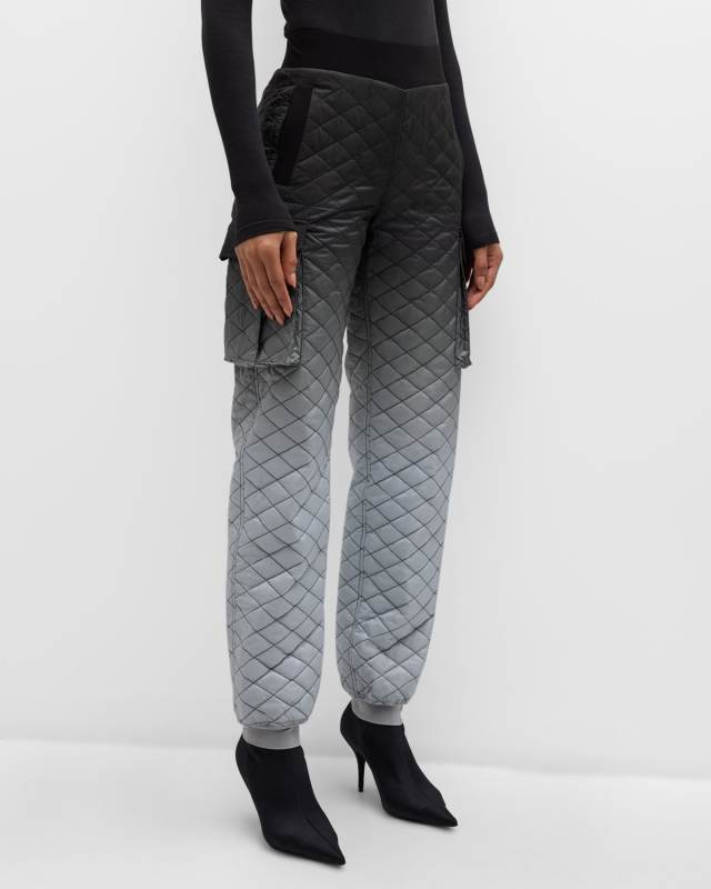 Quilted Ombre Cargo Joggers