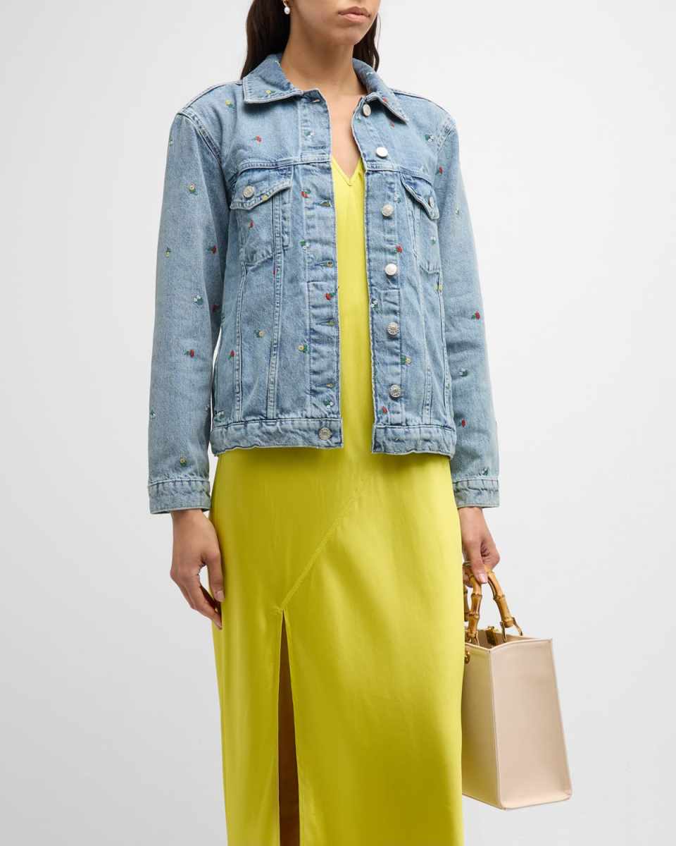 Grove Floral Embroidered Denim Jacket