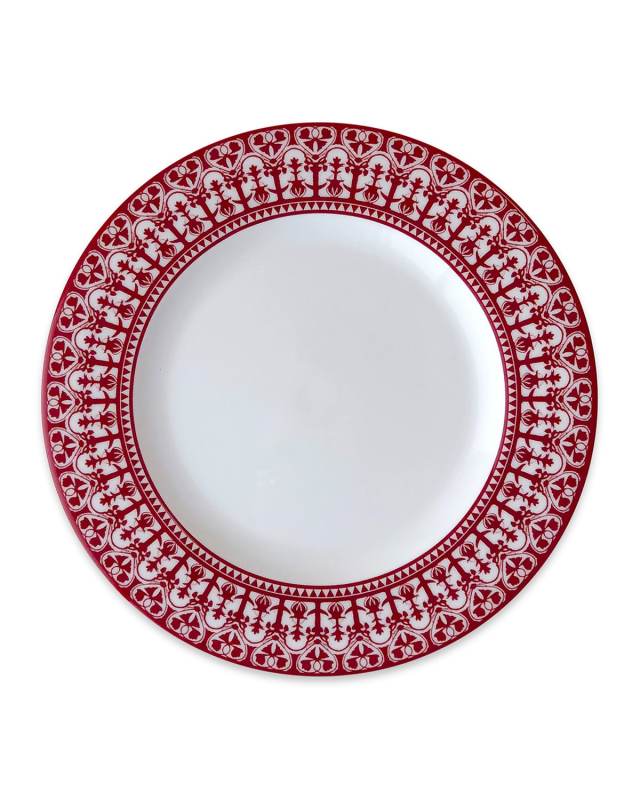 Casablanca Crimson Rimmed Salad Plates, Set of 4