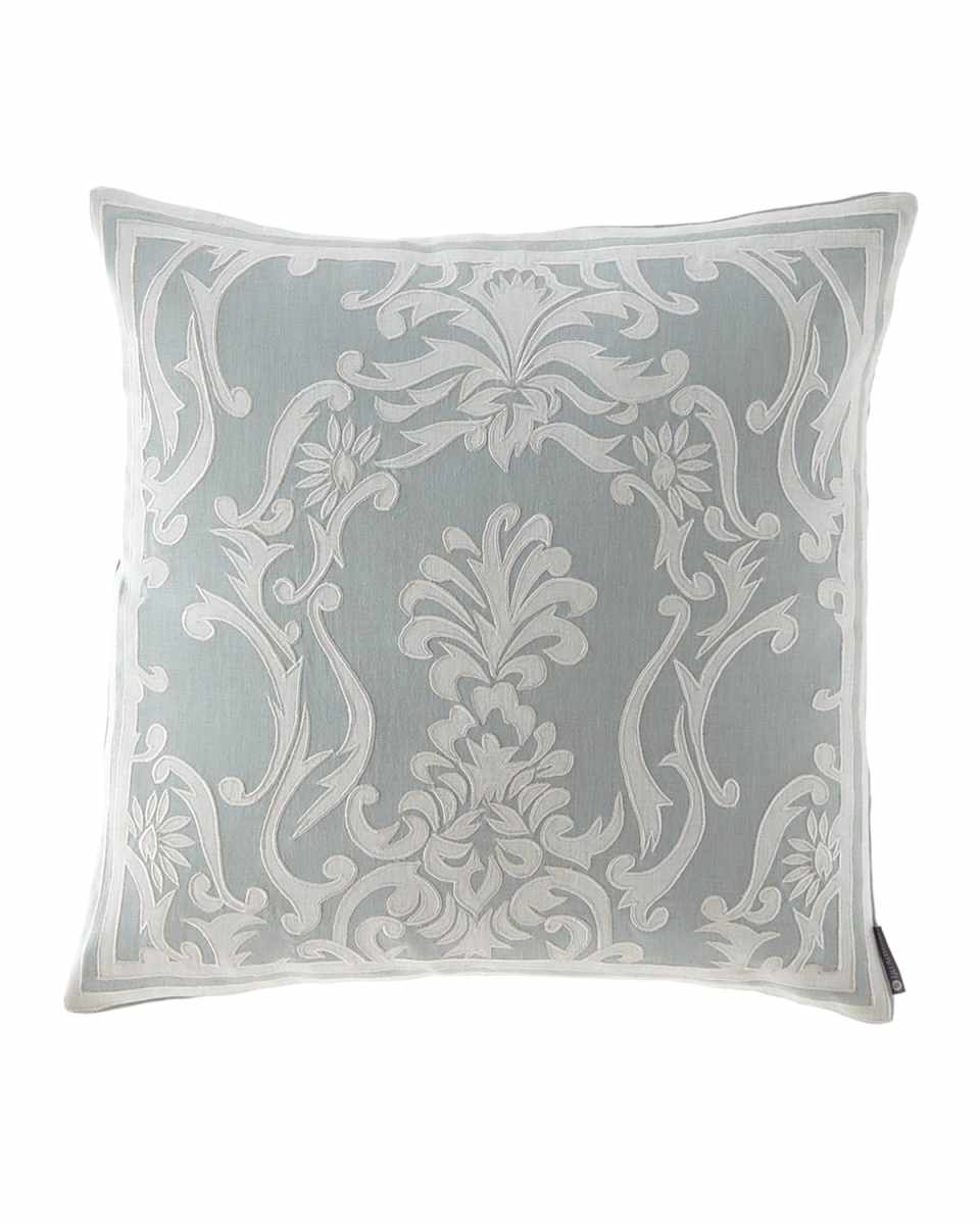 Louie Sqaure Pillow Spa Linen / White Linen Appliqué 22X22