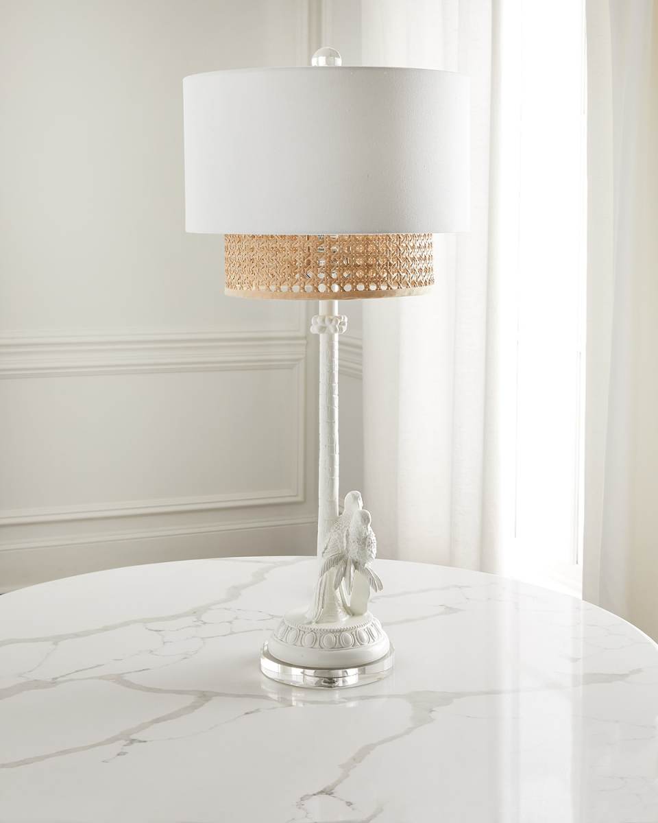 Parrot and Palm Table Lamp