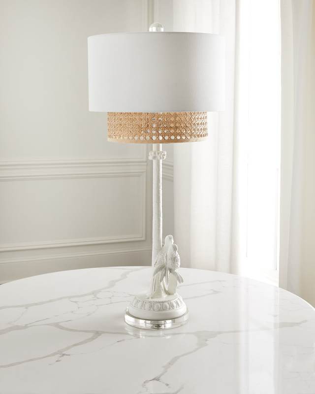 Parrot and Palm Table Lamp