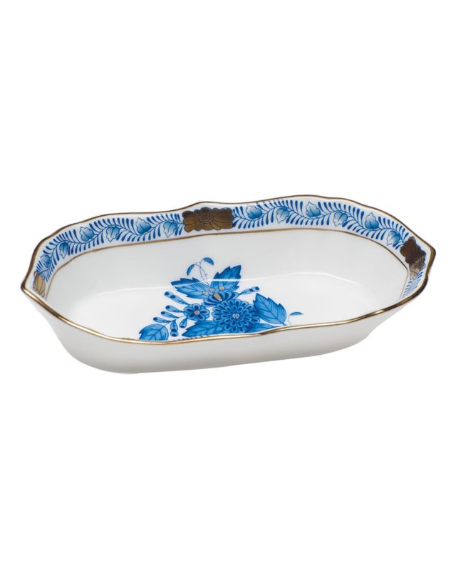 Chinese Bouquet Blue Narrow Pin Dish