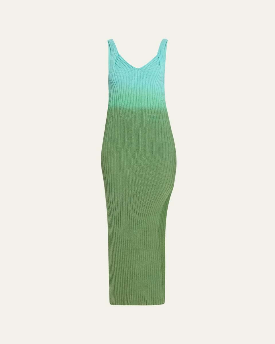 Sophie Tie-Dye Ribbed Body-Con Cashmere Dress