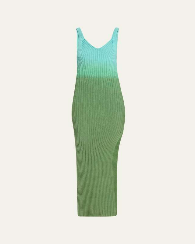 Sophie Tie-Dye Ribbed Body-Con Cashmere Dress