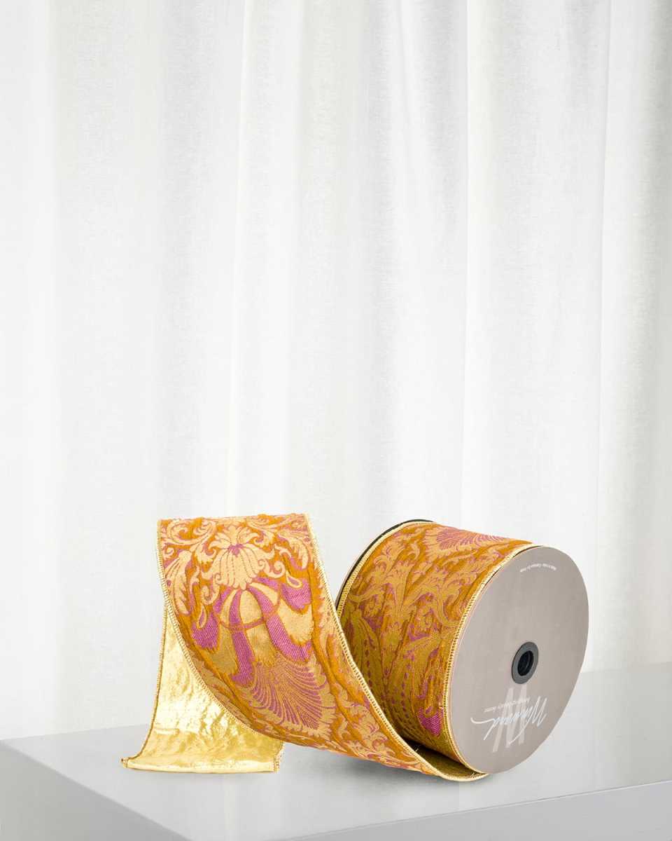 Scrollwork Jacquard Ribbon, 4"W x 10 Yards