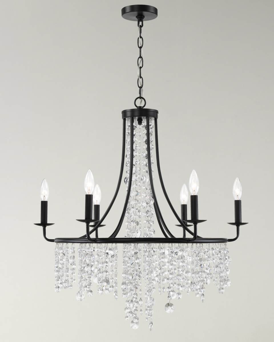 Gabrielle 6-Light Matte Black Chandelier