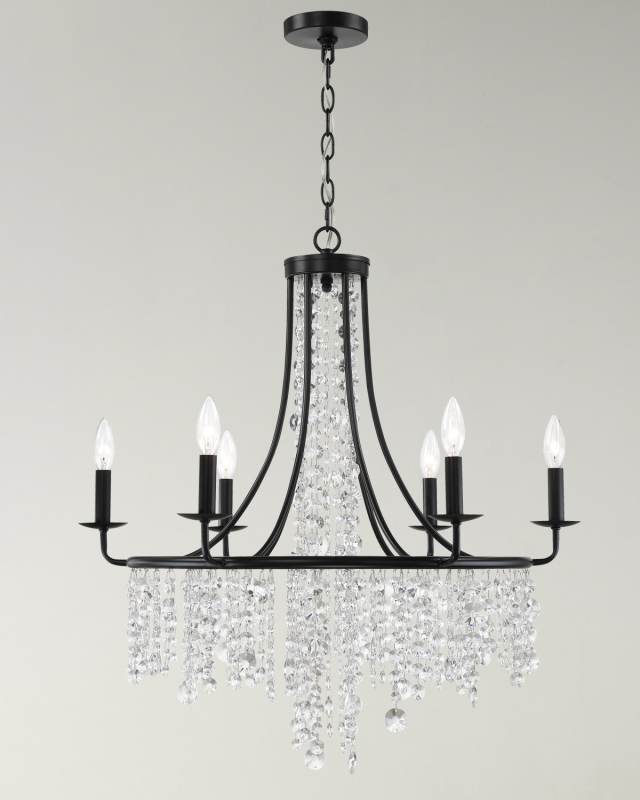 Gabrielle 6-Light Matte Black Chandelier