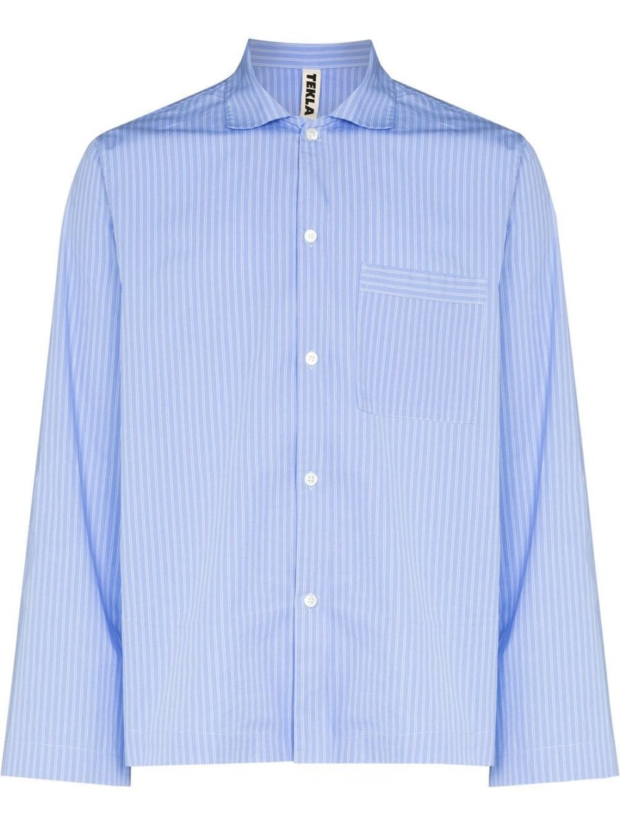 pinstriped poplin pajama shirt