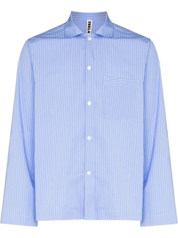 pinstriped poplin pajama shirt