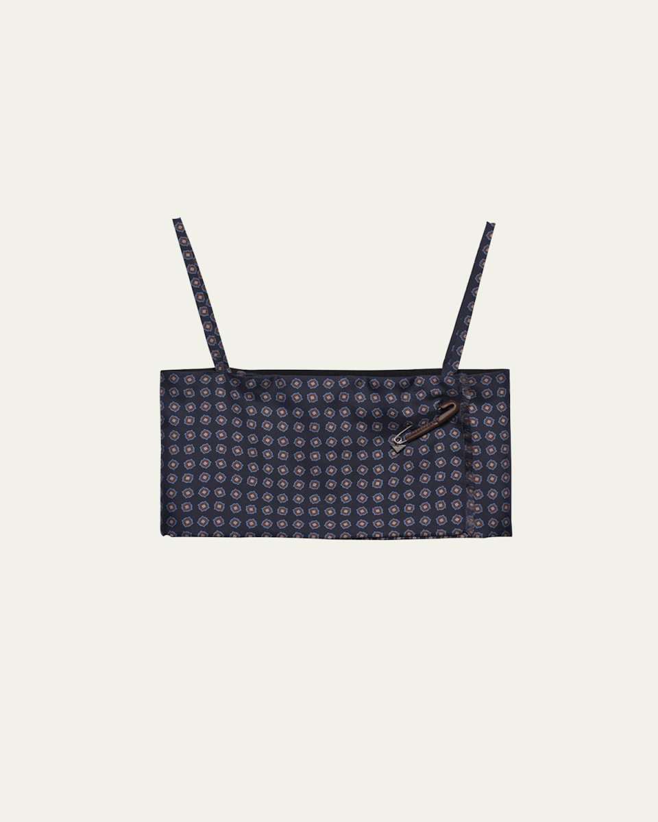 Twill Bra Top with Pin Detail