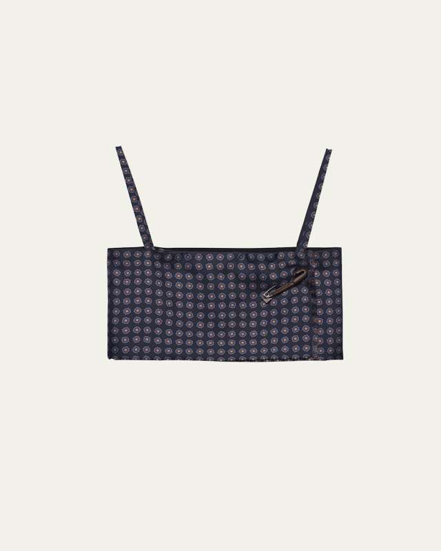 Twill Bra Top with Pin Detail