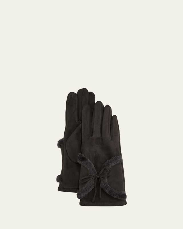 Kora Faux Suede Gloves with Faux Fur