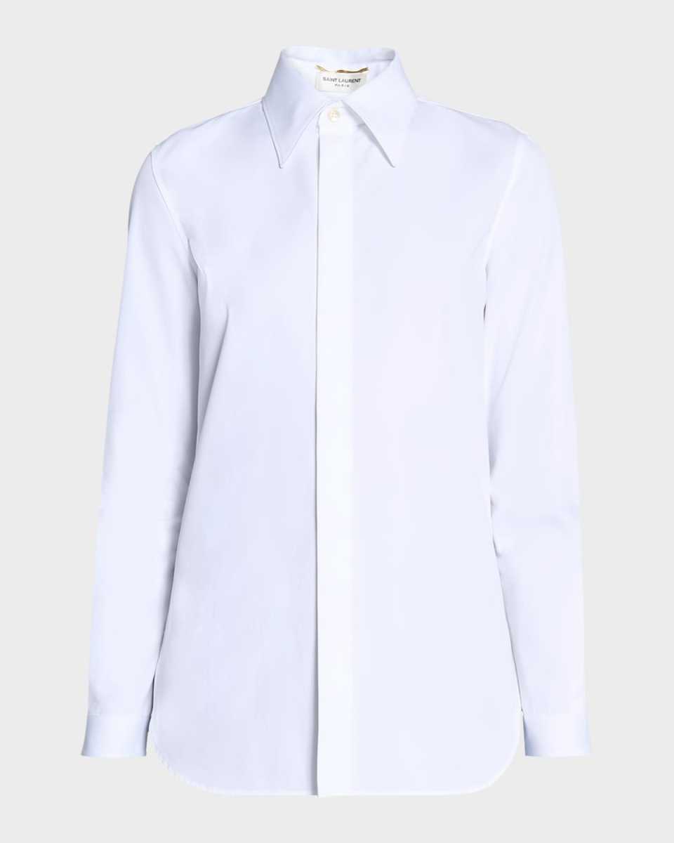 Cotton Button-Front Blouse