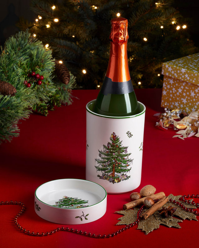 Christmas Tree Wine Chiller & Coaster Set