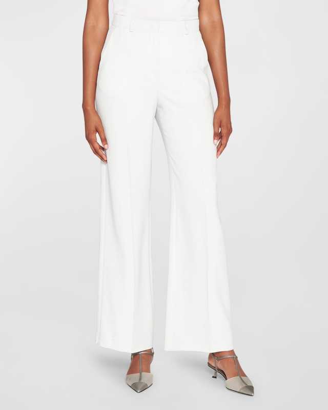 Straight-Leg Viscose Cady Trousers