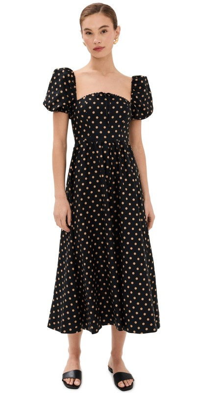 Reformation Marella Linen Dress Ritz Dot