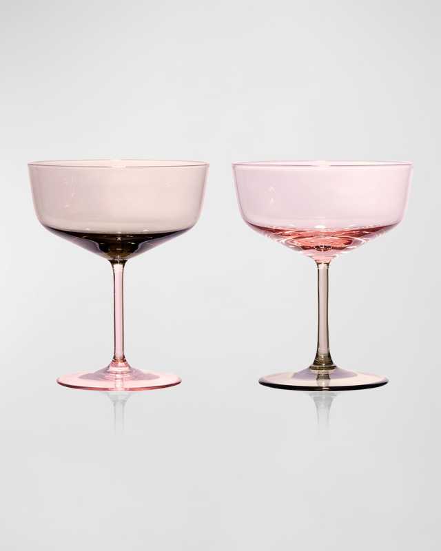 Celia Rose & Mocha Coupe Cocktail Glasses, Set of 2