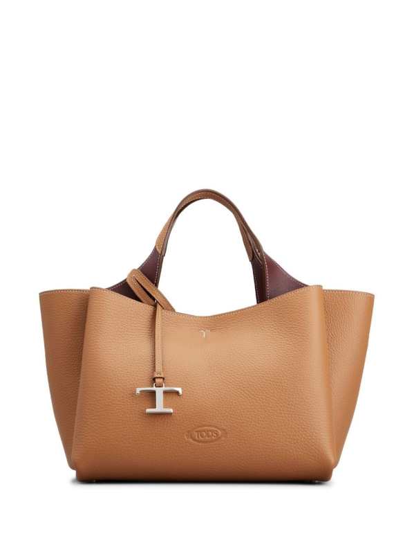 logo-pendant leather shoulder bag